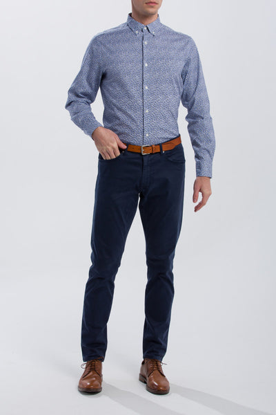 GANT College Blue Rose Dot Print Button Down Shirt 3002170 Size M NWT