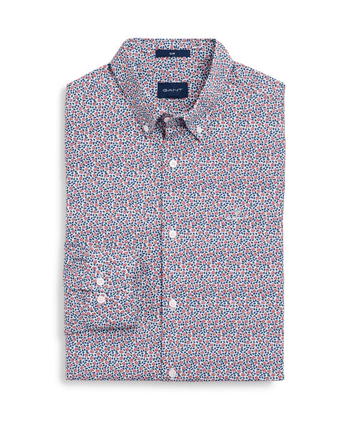 GANT Mahogny Red Rose Dot Print Slim Fit Button Down 3002172 Size M NWT