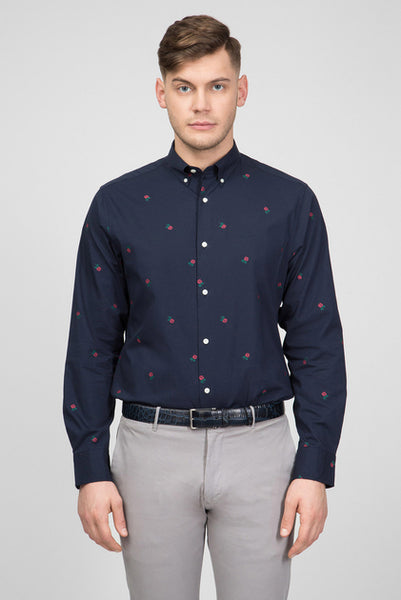 GANT Men's Marine Rose Fil Coupe Shirt 302270 Size Medium NWT