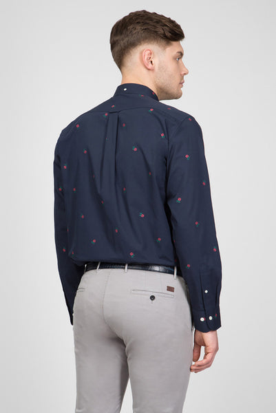 GANT Men's Marine Rose Fil Coupe Shirt 302270 Size Medium NWT