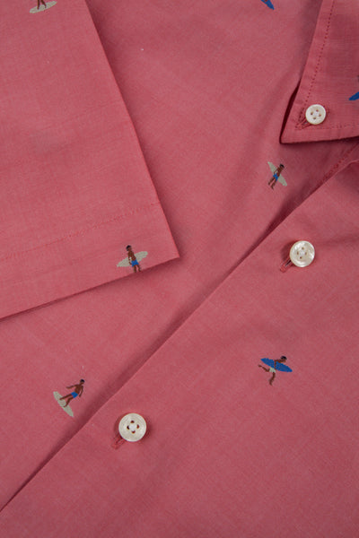 GANT Men's Mineral Red Surfer Fil Coupe Short Sleeve Shirt 3003171 Size M NWT