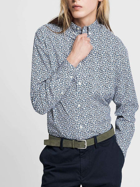 GANT Eggshell Micro Floral Print Button Down Shirt 3004970 Size M NWT