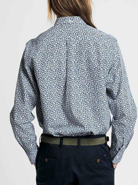 GANT Eggshell Micro Floral Print Button Down Shirt 3004970 Size M NWT