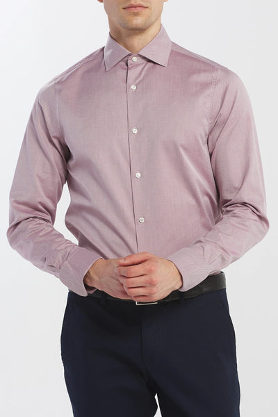 GANT Mahogny Red Diamond Dobby Slim Fit Spread Collar Shirt 3005066 Size M NWT