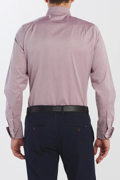 GANT Mahogny Red Diamond Dobby Slim Fit Spread Collar Shirt 3005066 Size M NWT