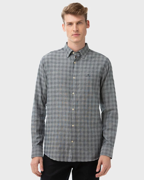 GANT Evening Blue Dobby Weave Button Down Shirt 3005360 Size M NWT