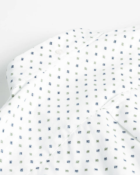 GANT Men's Loden Green Micro Scribble Print Button Down Shirt 3005770 Size M