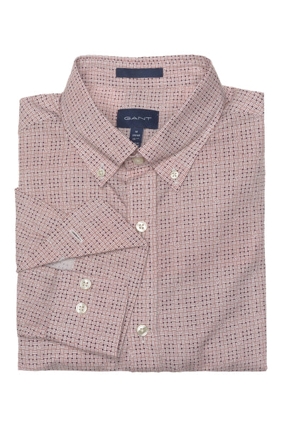 GANT Mahogny Red Signature Print Button Down Shirt 3006160 Size M NWT