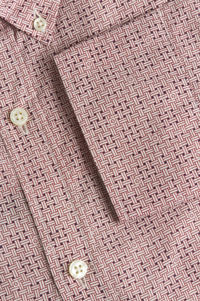 GANT Mahogny Red Signature Print Button Down Shirt 3006160 Size M NWT