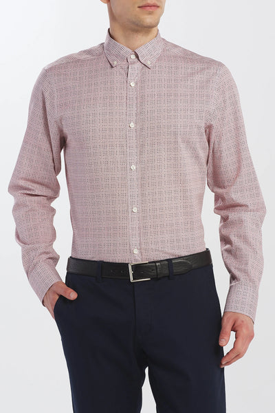 GANT Mahogny Red Signature Print Button Down Shirt 3006160 Size M NWT