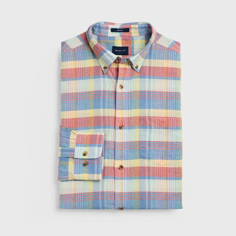 GANT Hamptons Blue Pastel Madras Button Down Shirt 3007020 Size M NWT