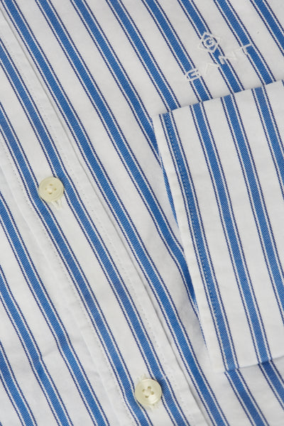 GANT Blue Lagoon Tech Prep Textured Stripe Slim Button Down 3008322 Size M NWT