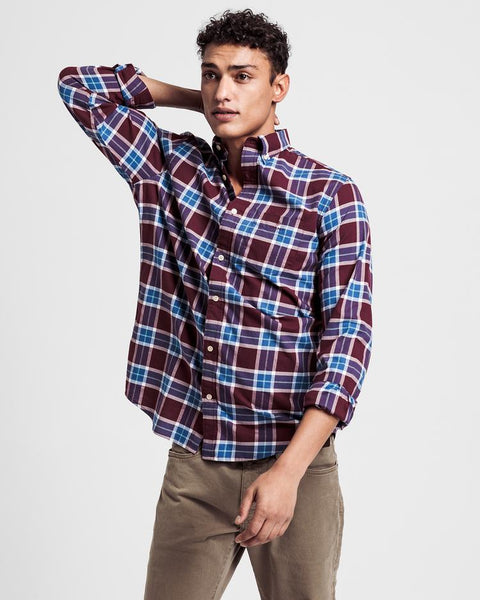 GANT Port Red Winter Twill Heather Button Down Shirt 3011330 Size M NWT