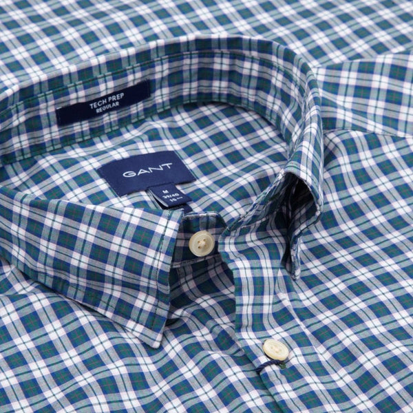 GANT Ivy Green Tech Prep Broadcloth Microplaid Shirt 3013730 Size M NWT