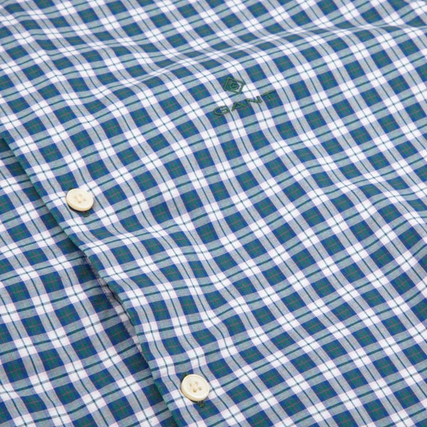 GANT Ivy Green Tech Prep Broadcloth Microplaid Shirt 3013730 Size M NWT