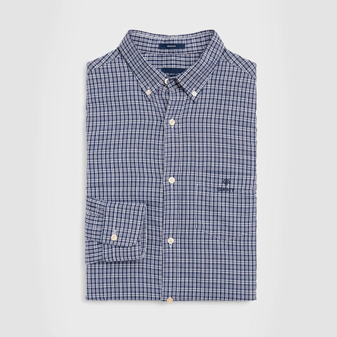 GANT Persian  Blue Windblown Oxford Check Button Down Shirt 3016430 Size M