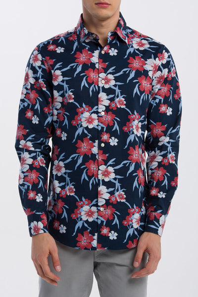 GANT Men's Marine Flower Print PPO Town Shirt 3018334 Size M NWT