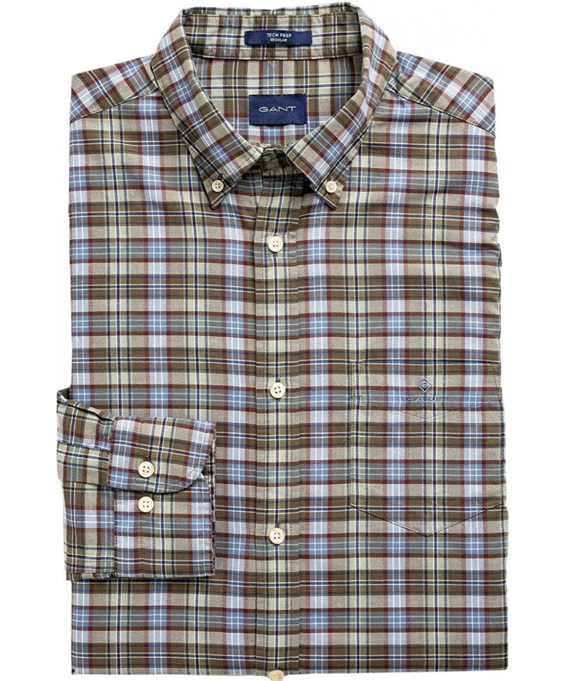 GANT Sea Turtle Tech Prep Indigo Check Button Down Shirt 3018530 Size M NWT