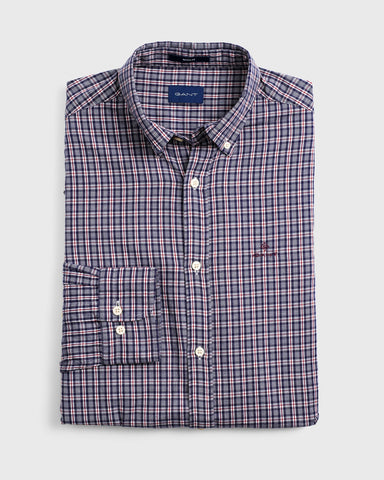 GANT Vintage Blue Windblown Oxford Check Button Down Shirt 3021130 Size M