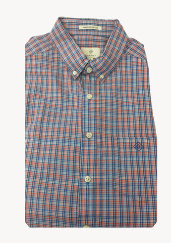 GANT DIAMOND G Sky Madras Check Fitted Button Down Shirt 303762