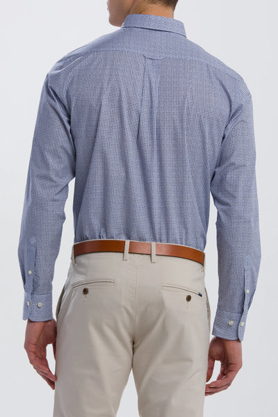 GANT Hamptons Blue Signature Print Hidden Button Down Shirt 3051710 Size M NWT