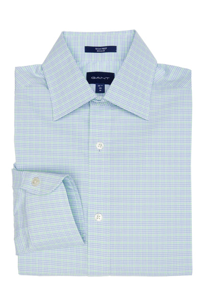 GANT Green Ash Tech Prep Broadcloth Check Point Shirt 3053314 Size M NWT