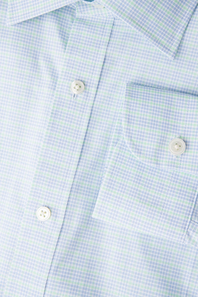 GANT Green Ash Tech Prep Broadcloth Check Point Shirt 3053314 Size M NWT