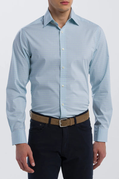 GANT Green Ash Tech Prep Broadcloth Check Point Shirt 3053314 Size M NWT