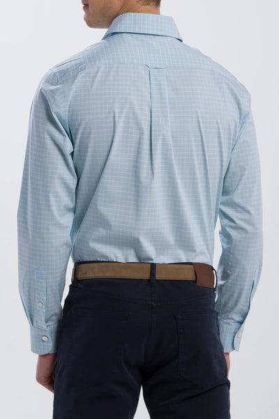 GANT Green Ash Tech Prep Broadcloth Check Point Shirt 3053314 Size M NWT