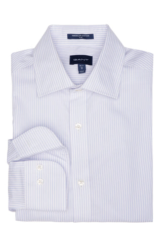 GANT Hampt Blue Slim Fit American Cotton Broadcloth Stripe Shirt 3057506 Size M