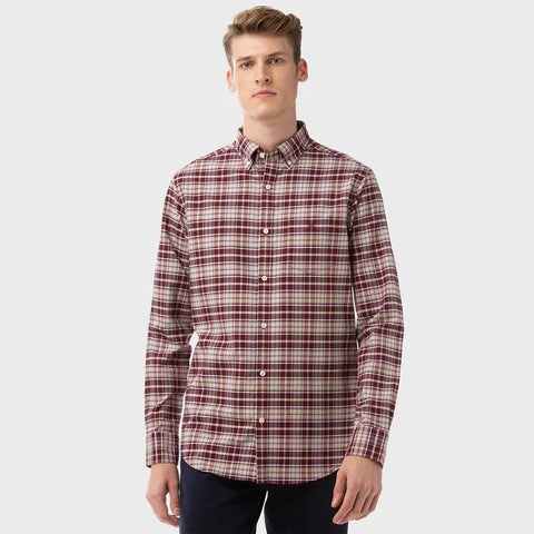GANT Port Red Heather Oxford Check Button Down Shirt 3058200 Size M NWT