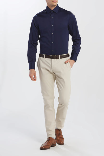 GANT Persian Blue Slim Stretch Sateen Town Collar Shirt 3058406 Size M NWT