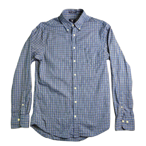 GANT Nautical Blue Windblown Oxford Fitted Button Down Shirt 343179 Size M