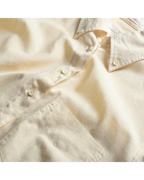 GANT RUGGER Men's Cream Color Sevedge Madras E-Z OBD Shirt 349620