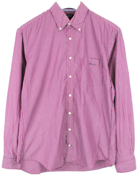 GANT Men's Plum Striped Empire Poplin Button Down Shirt Size Large NWT