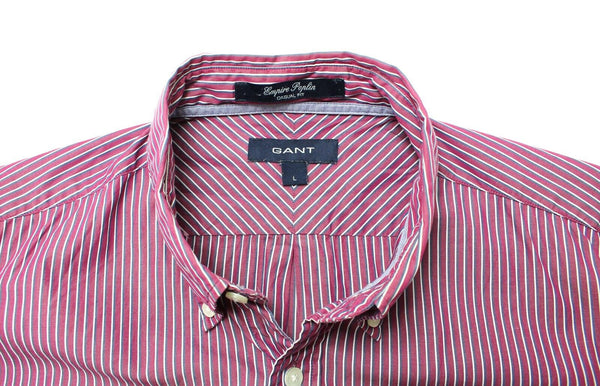 GANT Men's Plum Striped Empire Poplin Button Down Shirt Size Large NWT