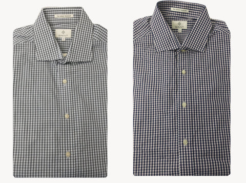 GANT DIAMOND G Men's Guard Check Stripe Fitted Spread Collar 384112 Size 39 NWT