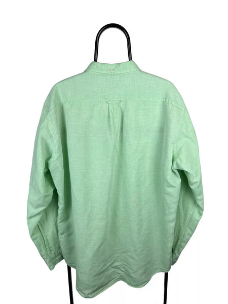 GANT Spring Green Sunset Linen Blend Button Down Shirt 399710 Size Medium