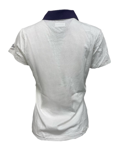 GANT RUGGER Women's Cream Chest Stripe Short Sleeve Polo 409480