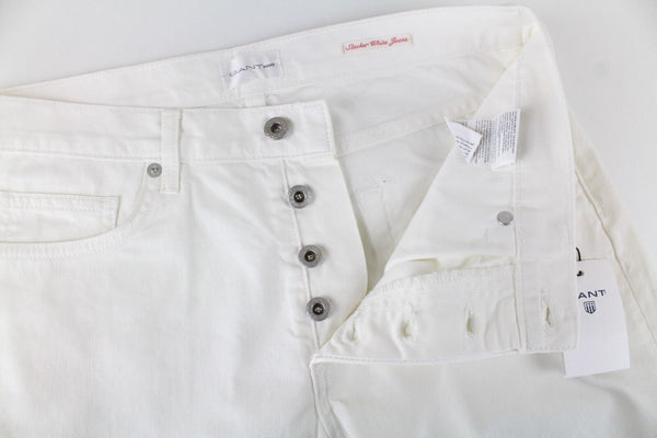 GANT RUGGER Women's Off White Slacker Jeans 410158 $195 NWT