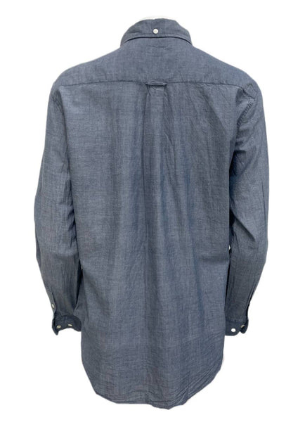 GAN RUGGER Indigo Blue Selvedge Madras OBD Shirt 432148 Size X-Large