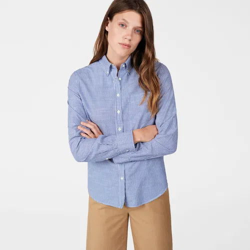 GANT RUGGER Crisp Blue Dreamy Oxford Stripe OBD Shirt 432372