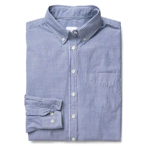 GANT RUGGER Crisp Blue Dreamy Oxford Stripe OBD Shirt 432372