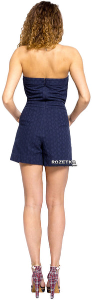 GANT Evening Blue Broderie Anglais Playsuit Romper Size 12 NWT