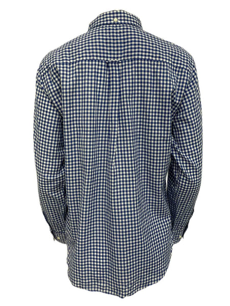 GANT RUGGER Luminary Blue Her Madras Gingham Shirt 450888 Size Large