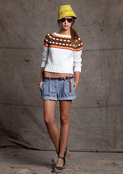 GANT Women's White The MB Guayaquil Sweater 480017 Size L $180 NWT