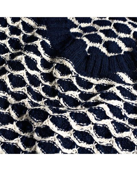 GANT RUGGER Women's Navy The Tuck Knit 488812 Size L $175 NWT