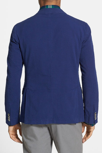GANT P.N. Men's Military Blue Weekender Fit Seersucker Blazer Size 52 NWT