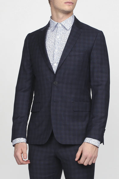 GANT DIAMOND G Classic Blue Tonal Check Blazer 7705017 Size 38 NWT