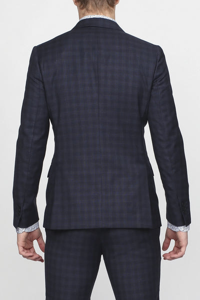 GANT DIAMOND G Classic Blue Tonal Check Blazer 7705017 Size 38 NWT